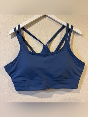 Fabletics Women’s Blue Principal Longline Medium Impact Sports Bra - Est XL